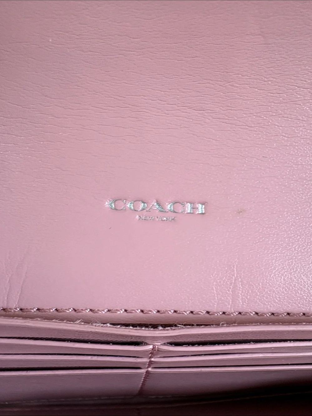Coach slim envelope wallet featuring signature coated canvas & pink leather flap - Picture 6 of 11